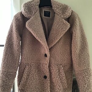 Abercrombie &Fitch Soft Sherpa Coat Jacket in a dusty rose Size XS